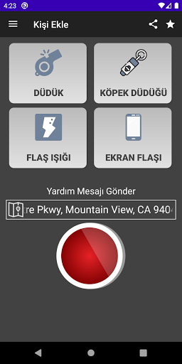 Android application Yardım Butonu screenshort