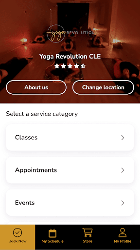 Android application Yoga Revolution CLE screenshort