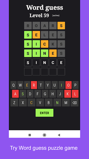 Word-ly 5 letter Screen 3
