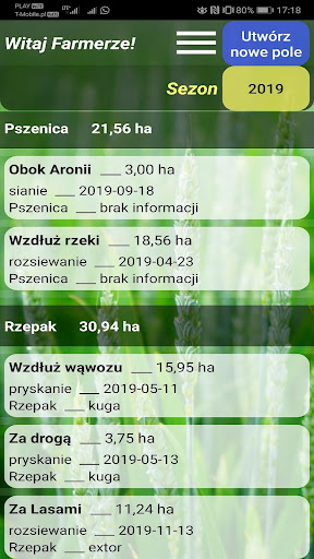 Android application Asystent Farmera screenshort