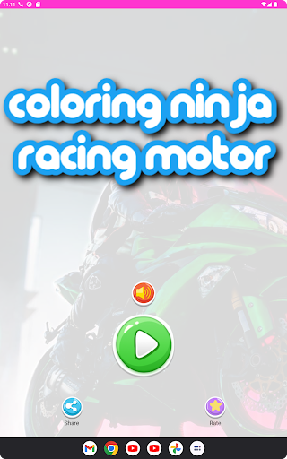Android application coloring ninja racing motor screenshort