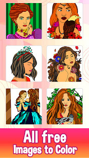 Princess Color by Number Book: Girls Painting Page
