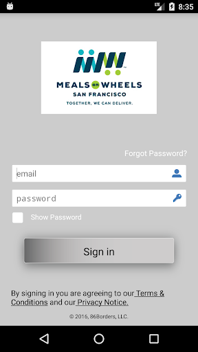 Android application Meals on Wheels screenshort