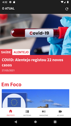 Android application O Atual screenshort