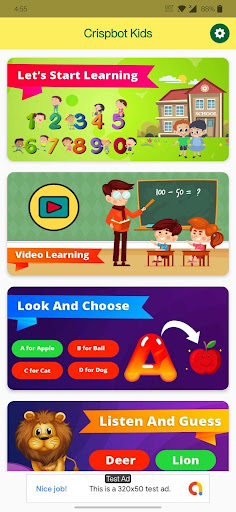 Android application Crispbot Kids screenshort