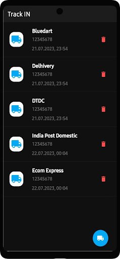 Track IN- 30+ Courier Tracking Screen 2