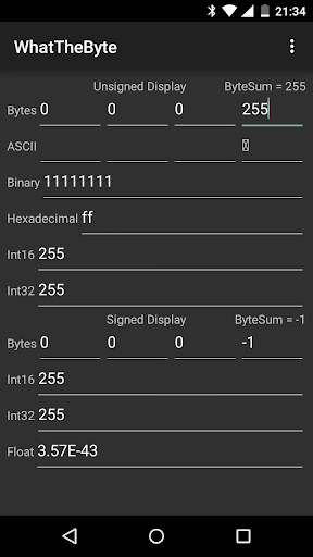 Android application WhatTheByte screenshort