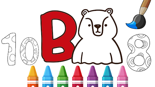 Alphabet And Numbers Coloring Screen 2