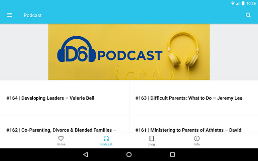 Screenshot of The D6 Family App