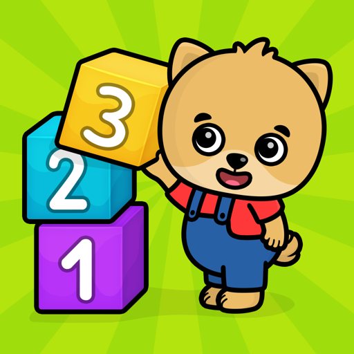 Education game for children count how many cute cartoon key