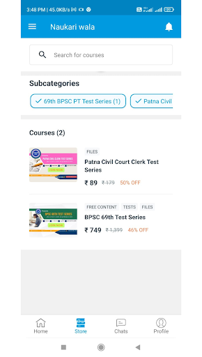 Android application Naukari wala screenshort