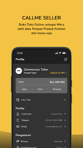 Android application Mitra Callme Tailor screenshort