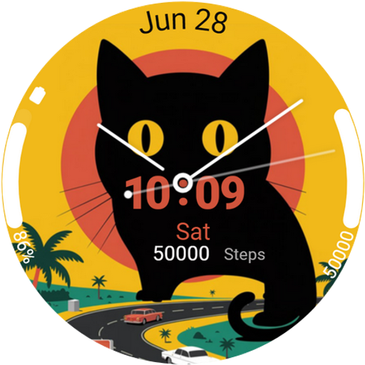 Great Catty Analog Watch Face Header - AppWisp.com