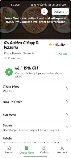 G s Golden Chippy and Pizzeria Screen 3