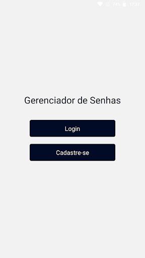 Android application Gerenciador de Senhas screenshort