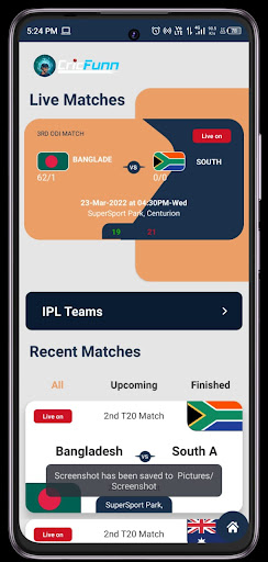 Android application CricFunn screenshort