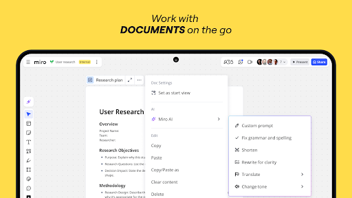 Screenshot of Miro: your visual workspace
