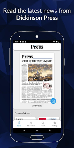 Android application The Dickinson Press E-paper screenshort