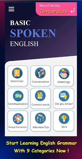 Android application Basic Spoken English screenshort