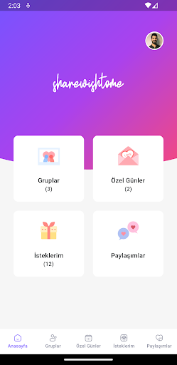 Android application Share Wish To Me screenshort
