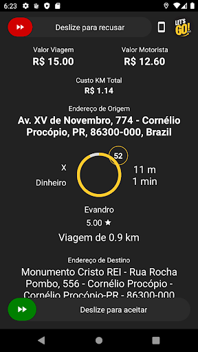 Android application Uai Go car - Motorista screenshort