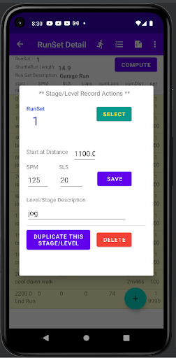 ShuttleRun-like Cardio Trainer Screen 2
