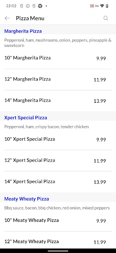 Pizza Xpert Screen 3