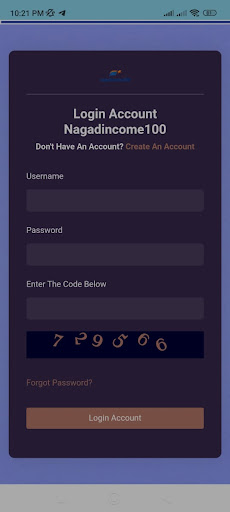 Android application Nagadincome100 screenshort