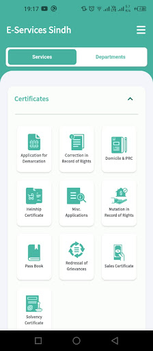 E-Services Sindh Screen 3