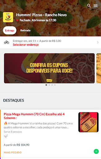 Hummm! Pizzas Screen 2