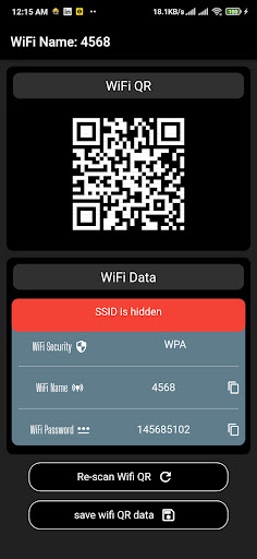WiFi QR password Scanner Screen 3