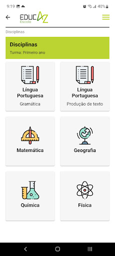 Android application Professor Apresentação screenshort