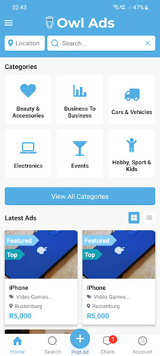 Android application Owl Ads screenshort