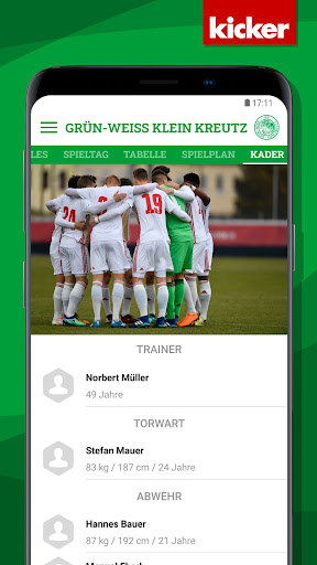 Android application SG Grün-Weiß Klein Kreutz screenshort
