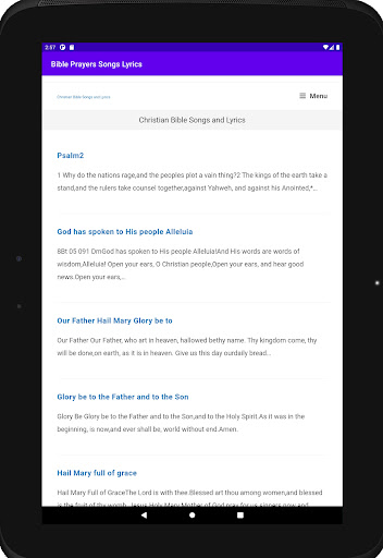 Bible Prayers Songs Lyrics Screen 2
