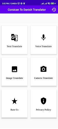Android application Corsican To Danish Translator screenshort