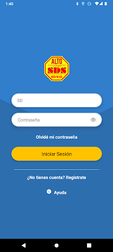 Android application SDS Móvil screenshort