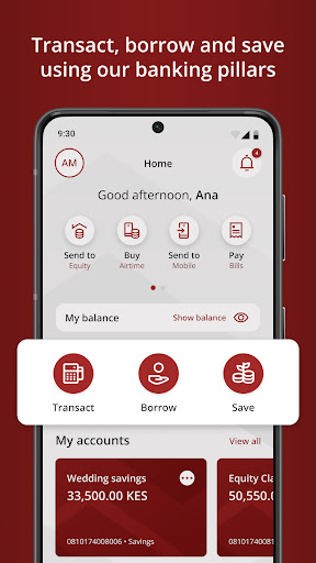 Screenshot of Equity Mobile