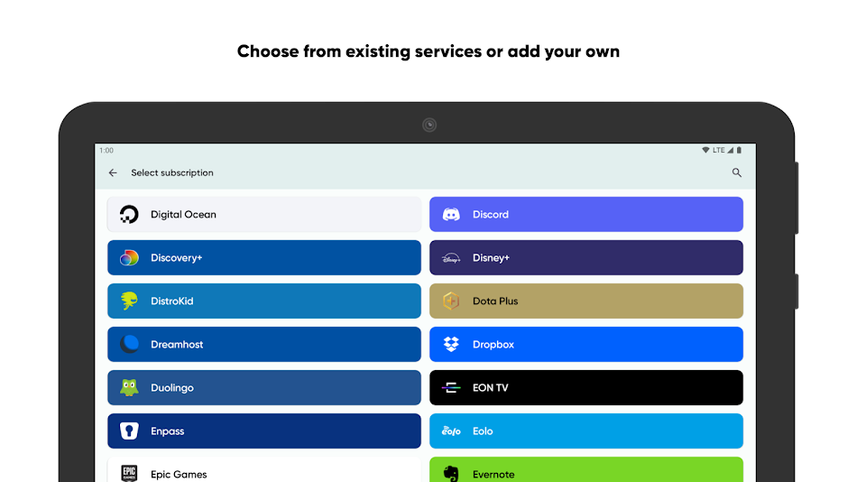#9. Tilla - subscriptions manager (Android) Ved: Pavlo Rekun