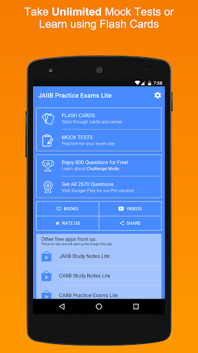 Android application JAIIB Practice Exams Lite screenshort