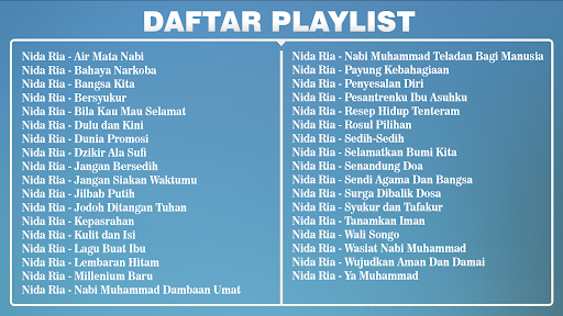 Android application Qasidah Jadul Nida Ria screenshort