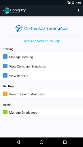 Dobiquity: On-the-Job Training Screen 2