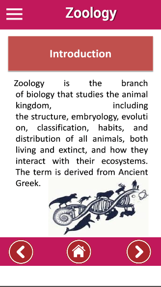 Zoology - an offline guide app - 9 - (Android)