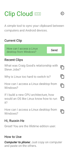Screenshot of Clip Cloud - Clipboard Sync