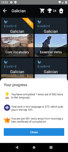 Galician Language Tests Screen 3