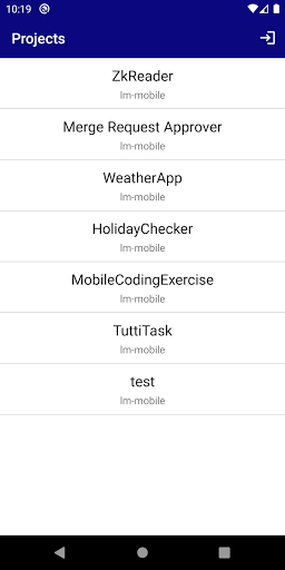 Android application Merge Request Approver screenshort