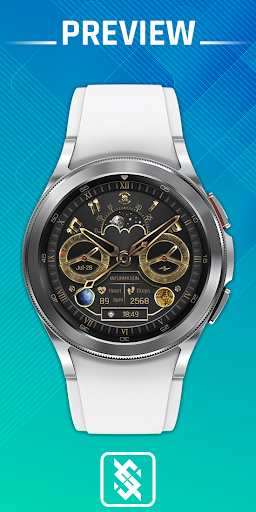 Android application BFF7- Gold Analog Pattern Gear screenshort