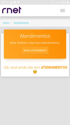 Central do Assinante RNET Screen 3