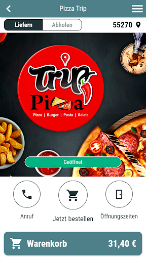 Android application Pizza Trip screenshort