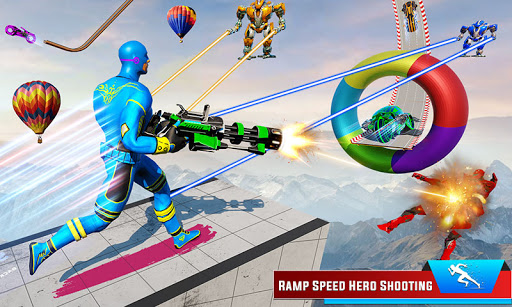 Speed Hero Robot Ramp Bike Transform Robot Games screenshots 2